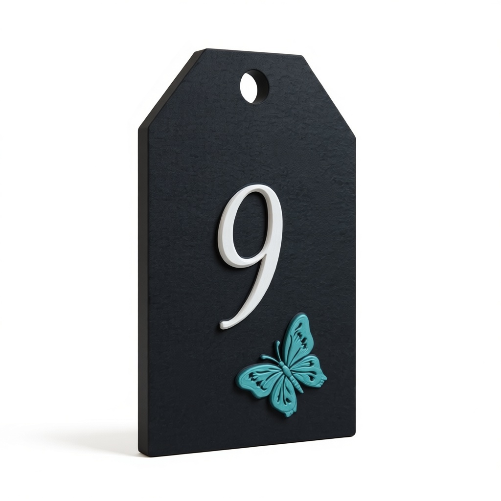 Number 9 Tag free 3D printable STL