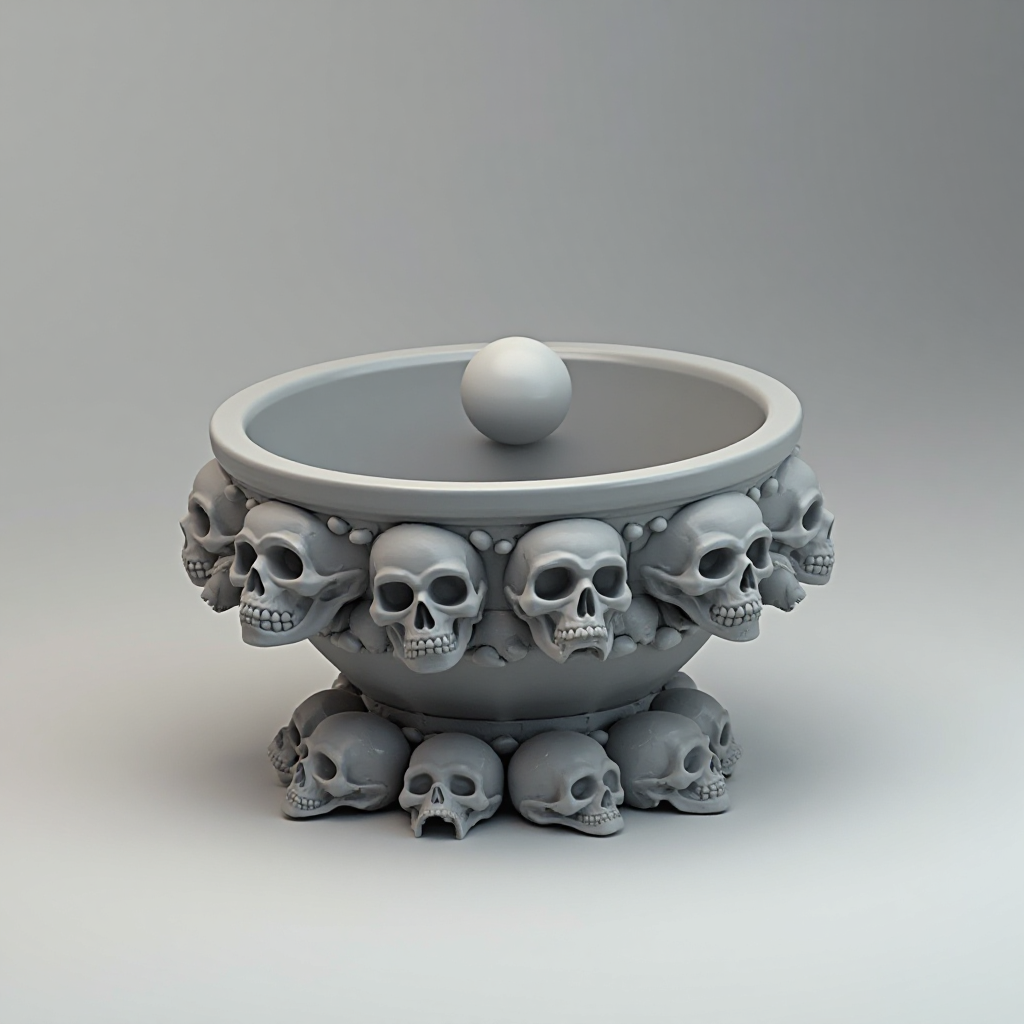 Skull Bordered Bowl free 3D printable STL