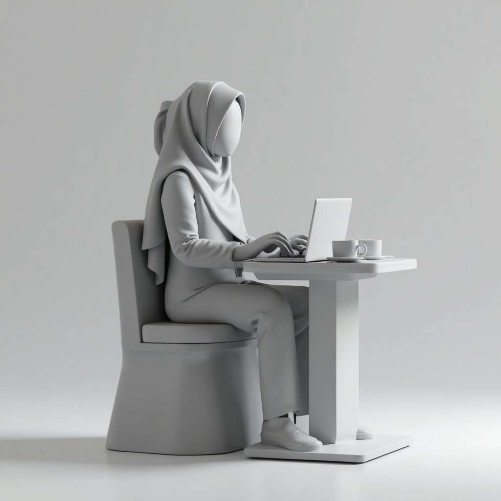 Hijab Office Worker Figurine free 3D printable STL