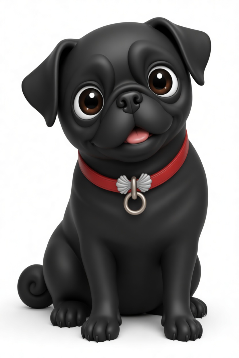 Black Pug Figurine free 3D printable STL