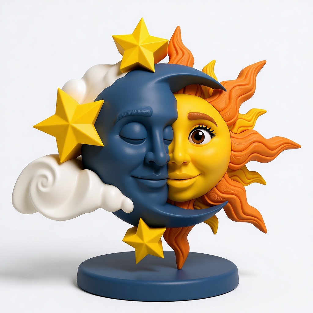 Sun and Moon Sculpture free 3D printable STL