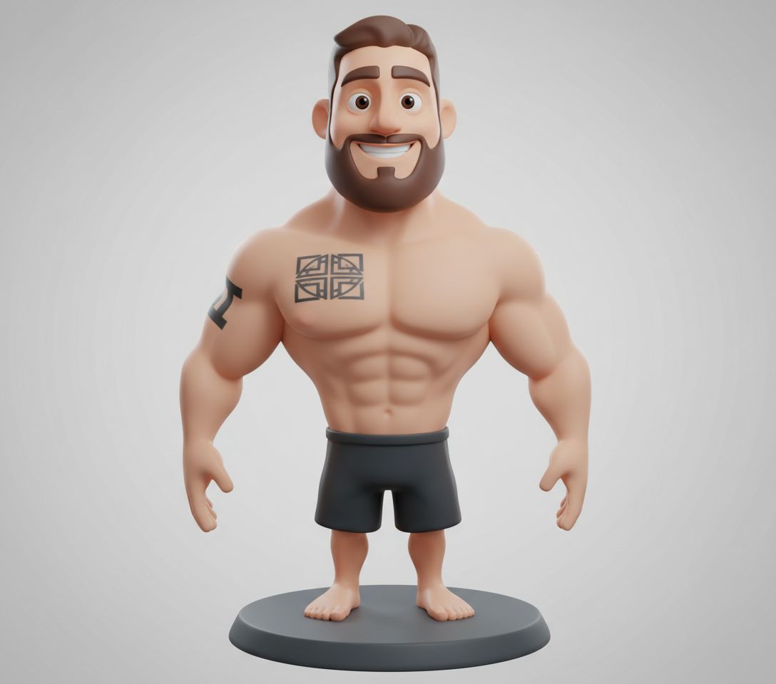 Muscle Man Figurine free 3D printable STL