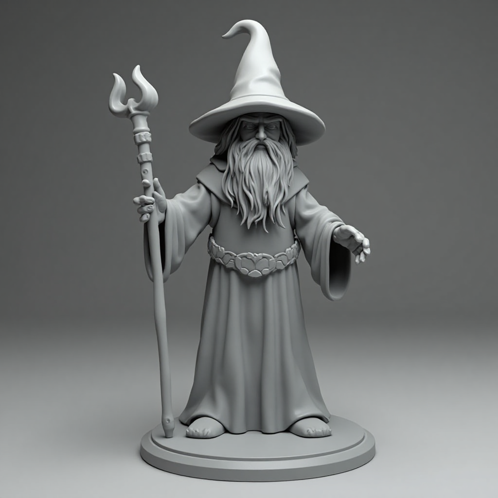 Wizard Casting Spell Figurine free 3D printable STL