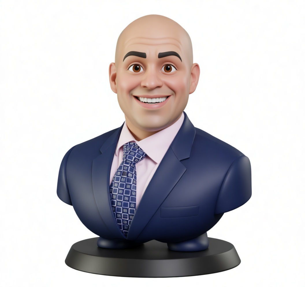 Smiling Businessman Bust free 3D printable STL