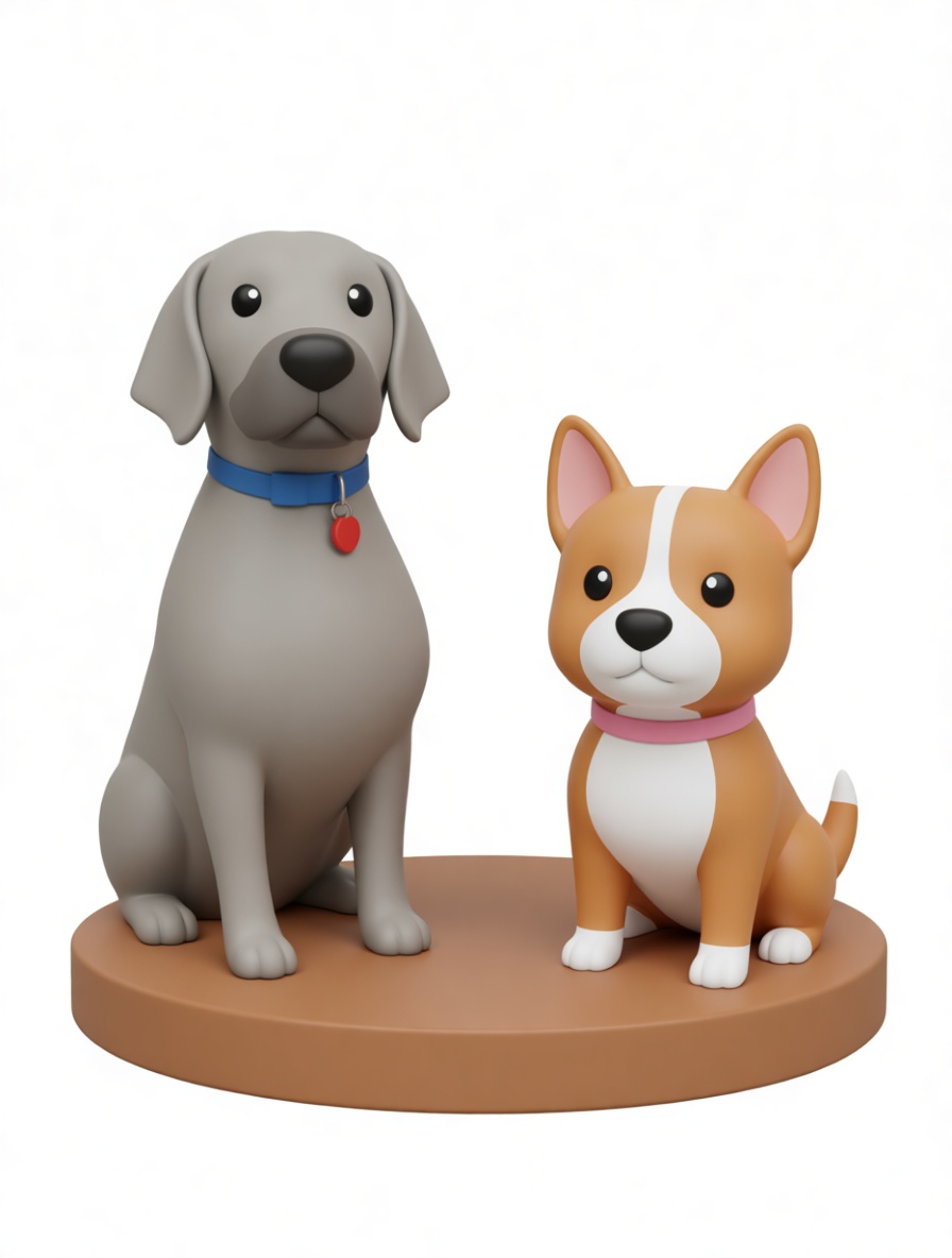 Labrador and Corgi Figurines free 3D printable STL