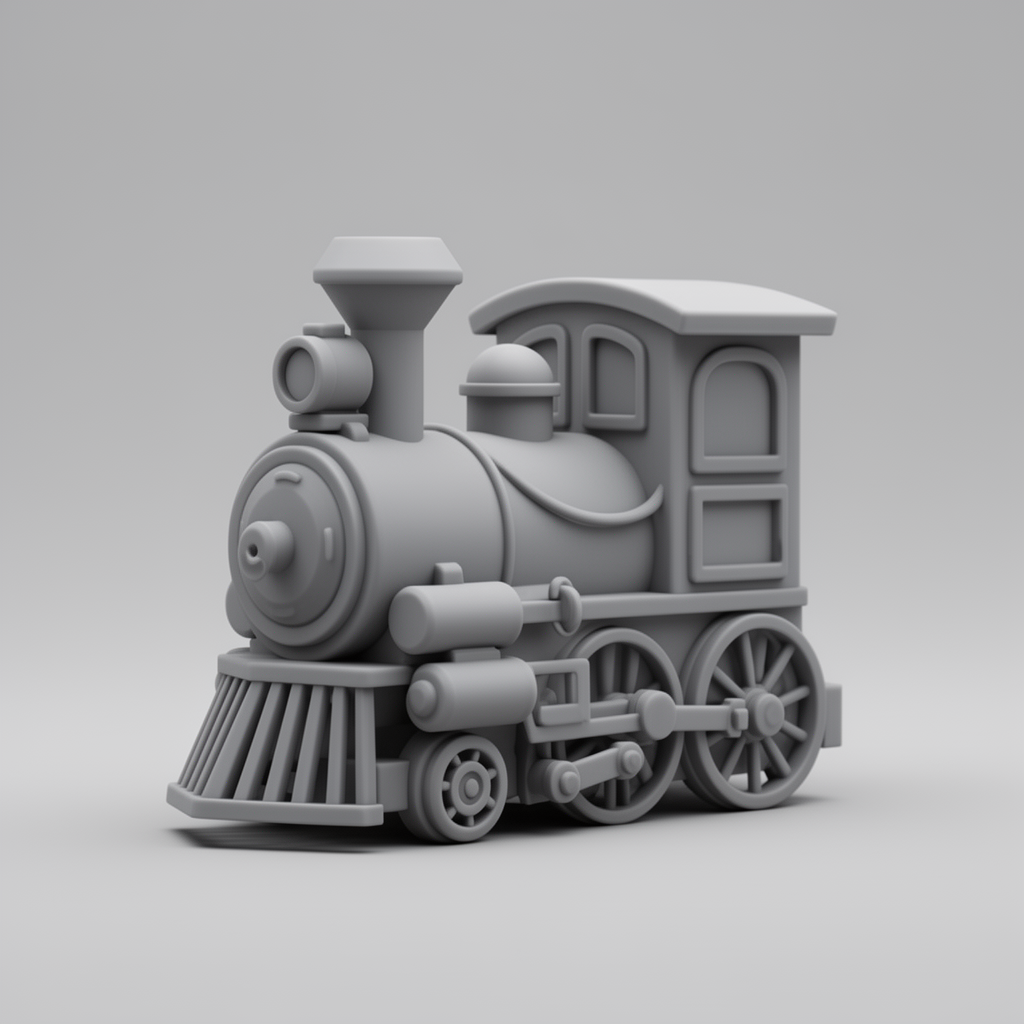Playful Locomotive Figurine free 3D printable STL