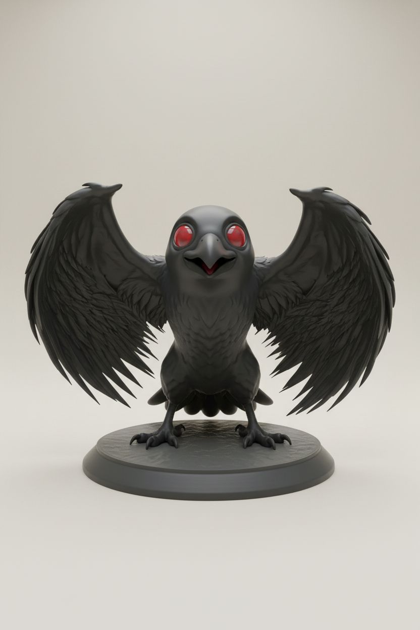 Black Raven Figurine free 3D printable STL