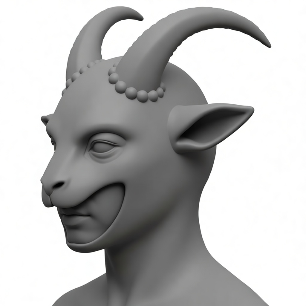 Fantasy Goat Humanoid Bust free 3D printable STL
