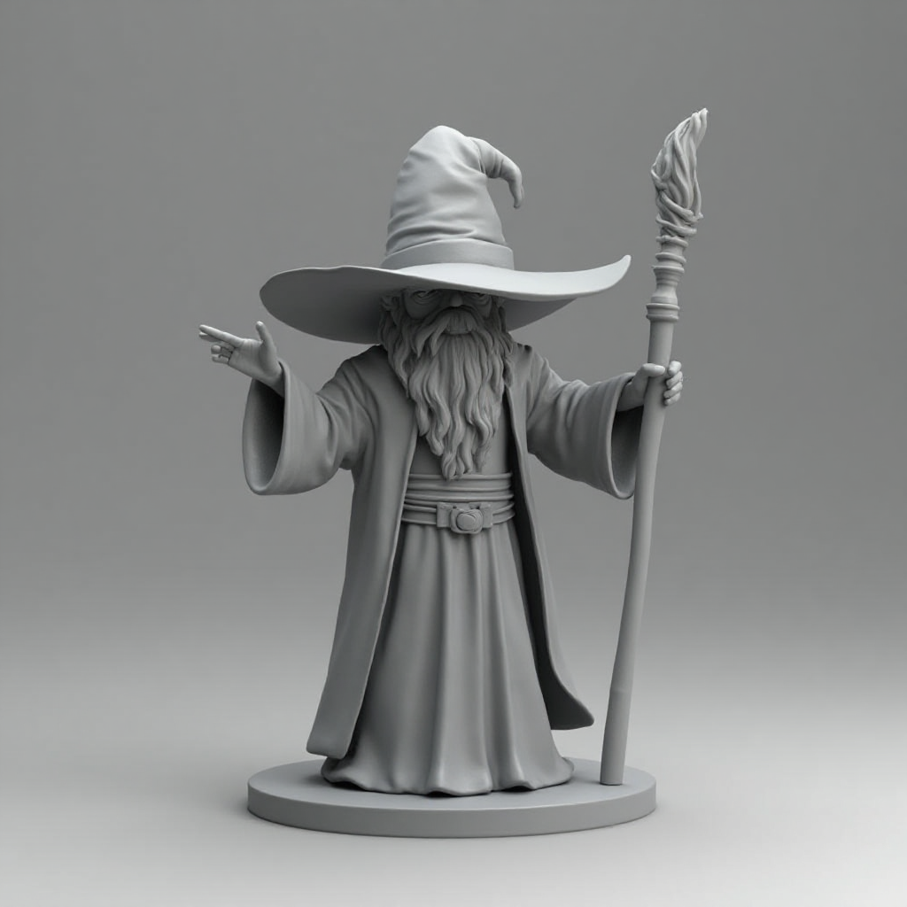 Wizard Casting Spell Figurine free 3D printable STL