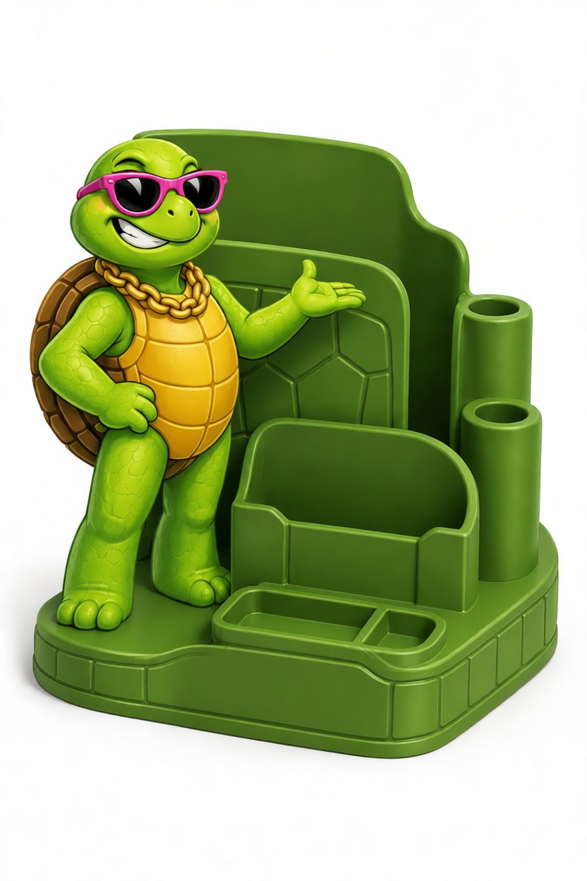 Cool Turtle Desk Organizer free 3D printable STL