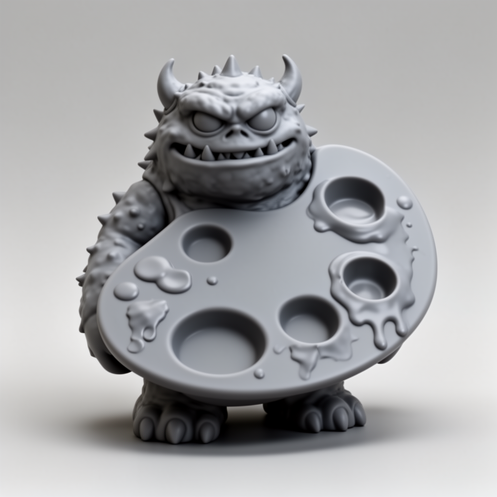 Monster Paint Palette free 3D printable STL