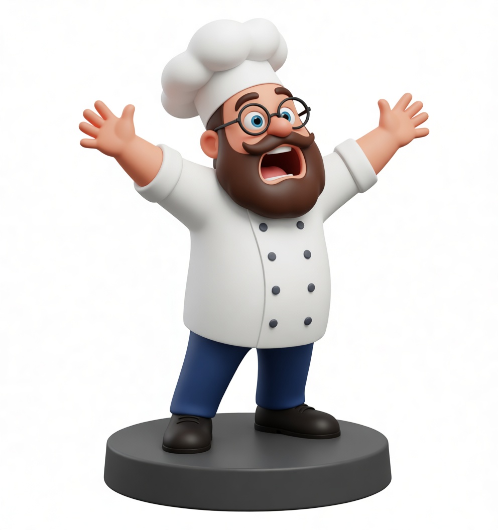 Chef Cartoon Figurine free 3D printable STL
