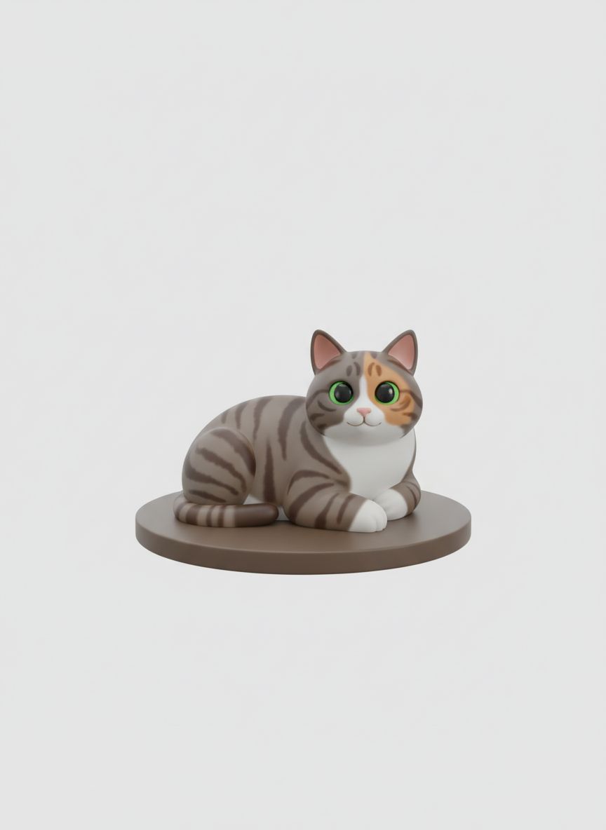Tabby Cat Figurine free 3D printable STL