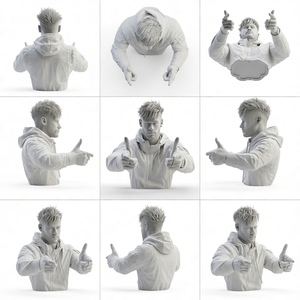 Finger Guns Male Bust free 3D printable STL