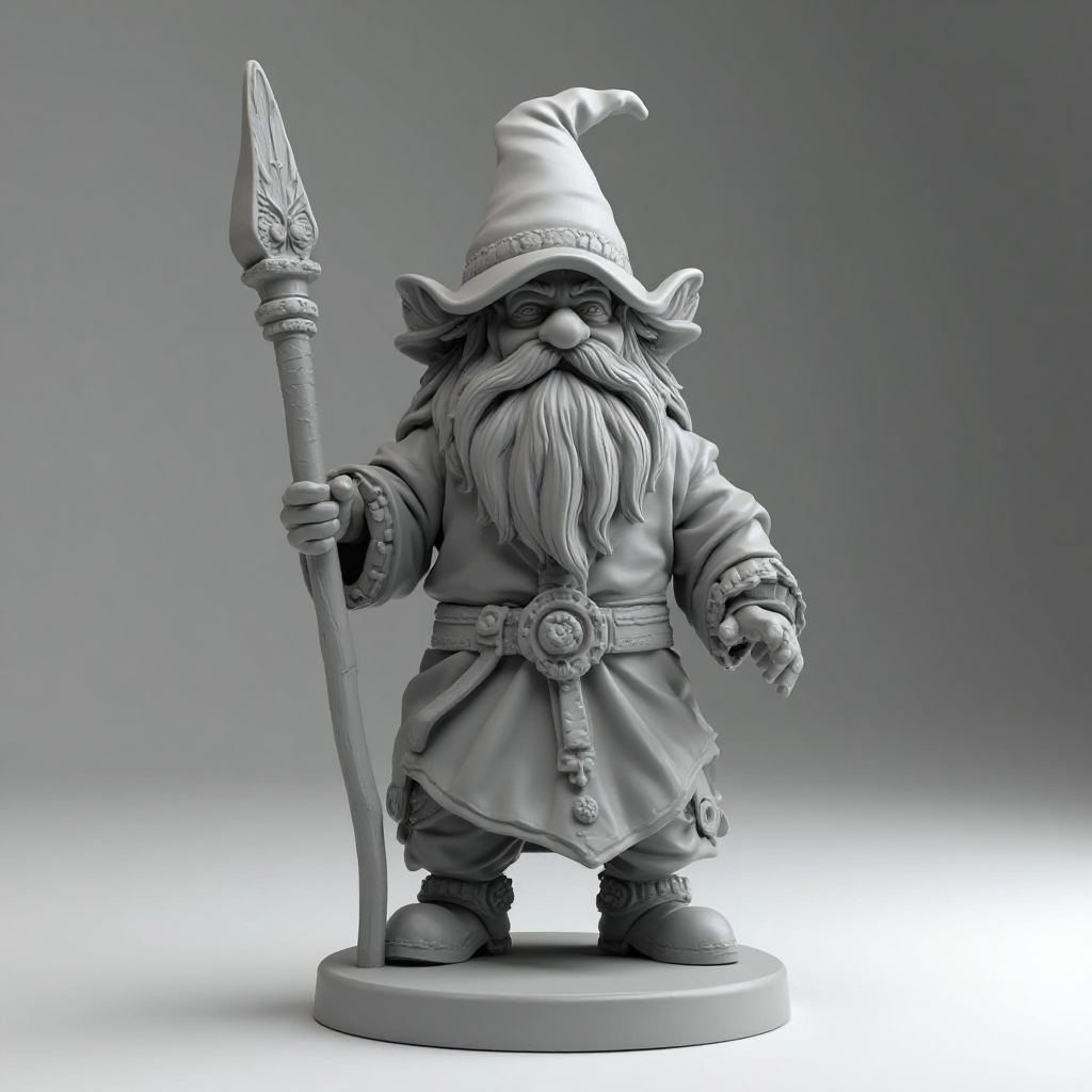 Gnome Wizard Figurine free 3D printable STL