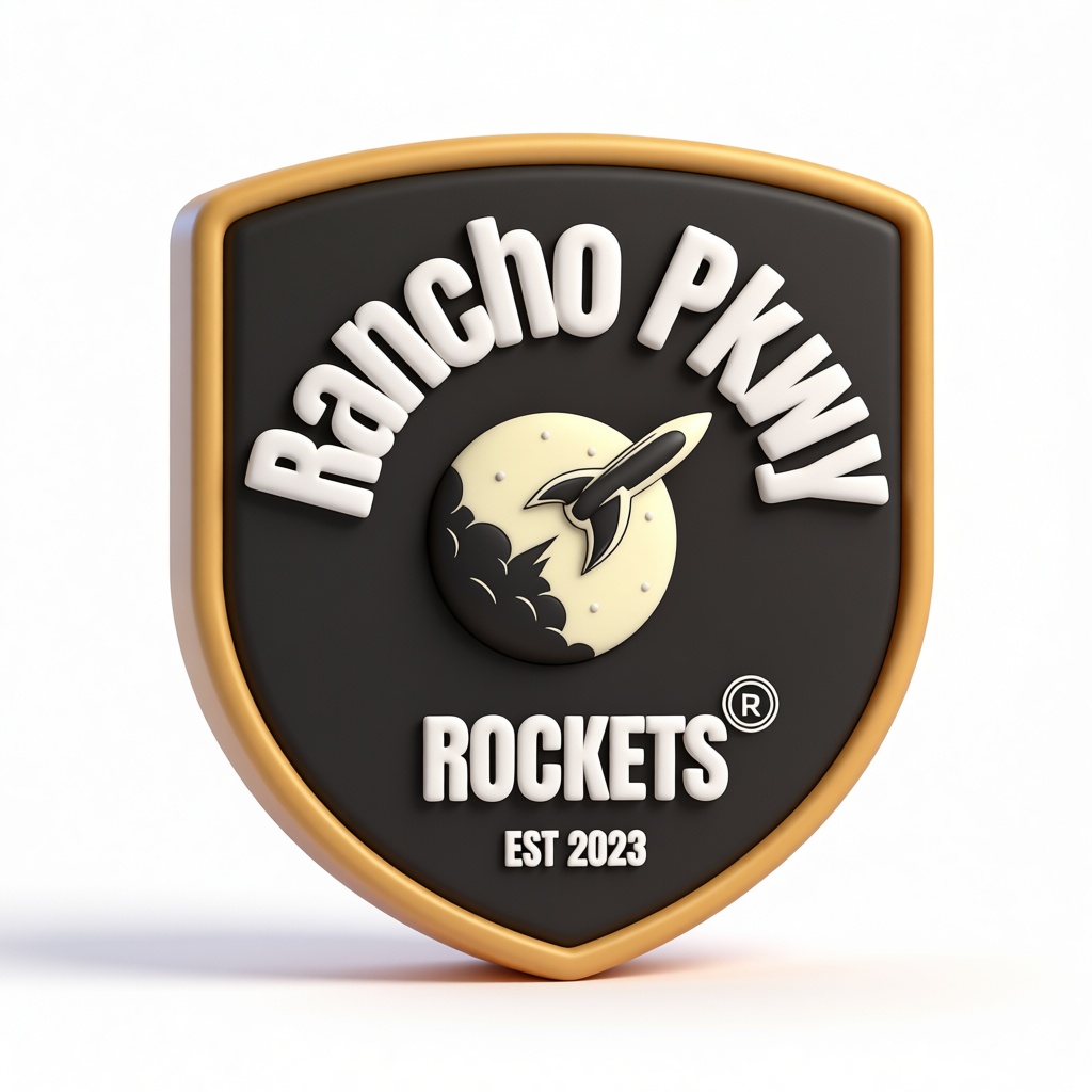 Rancho Parkway Rockets Badge free 3D printable STL