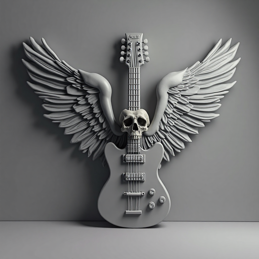 Electric Guitar Wall Sign free 3D printable STL