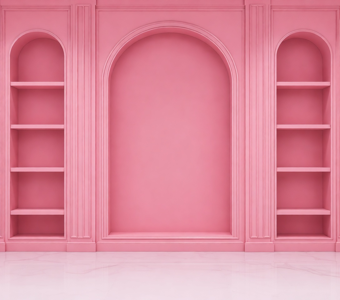 Pink Arched Bookshelf free 3D printable STL