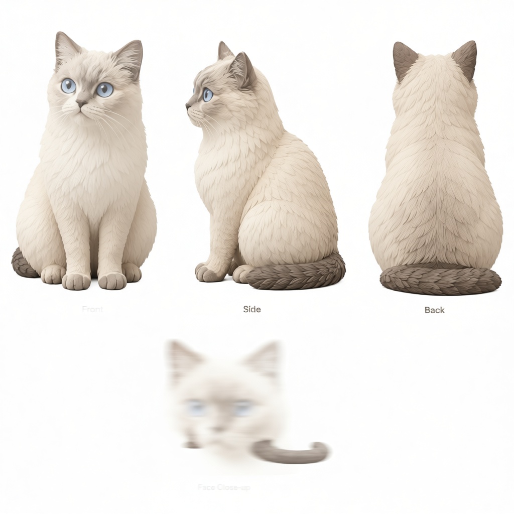 Ragdoll Cat Figurine free 3D printable STL