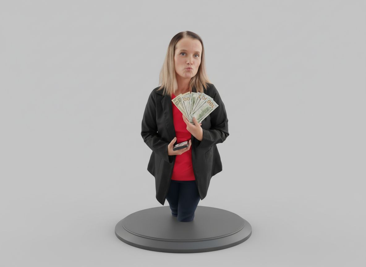 Woman Holding Money Figurine free 3D printable STL