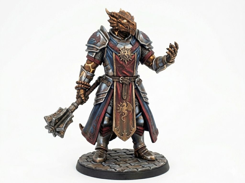 Dragonborn Paladin Figurine free 3D printable STL