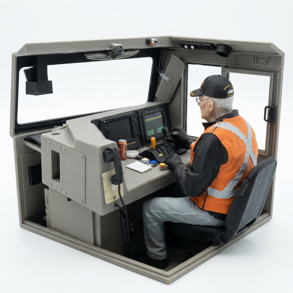 Train Engineer Cab Figurine free 3D printable STL