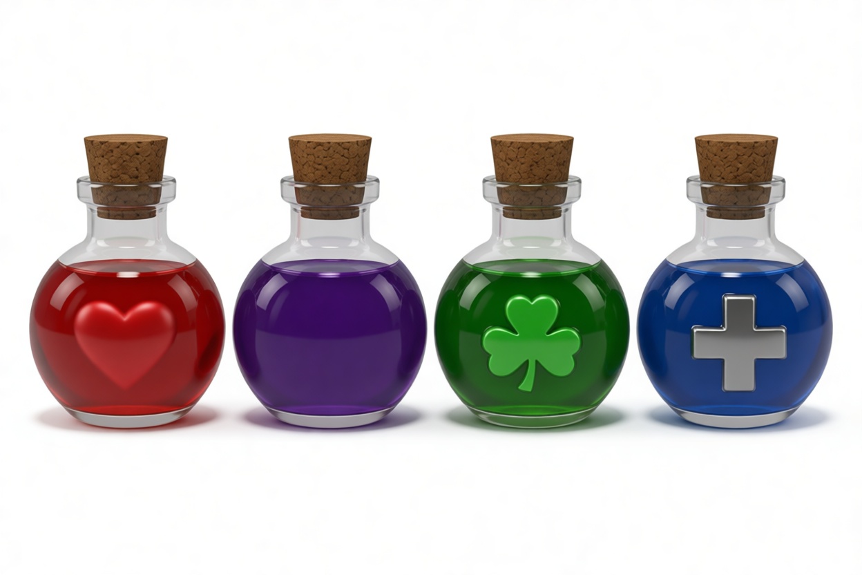 Potion Bottles Set free 3D printable STL