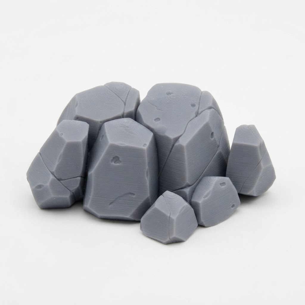 Stylized Rock Miniature free 3D printable STL