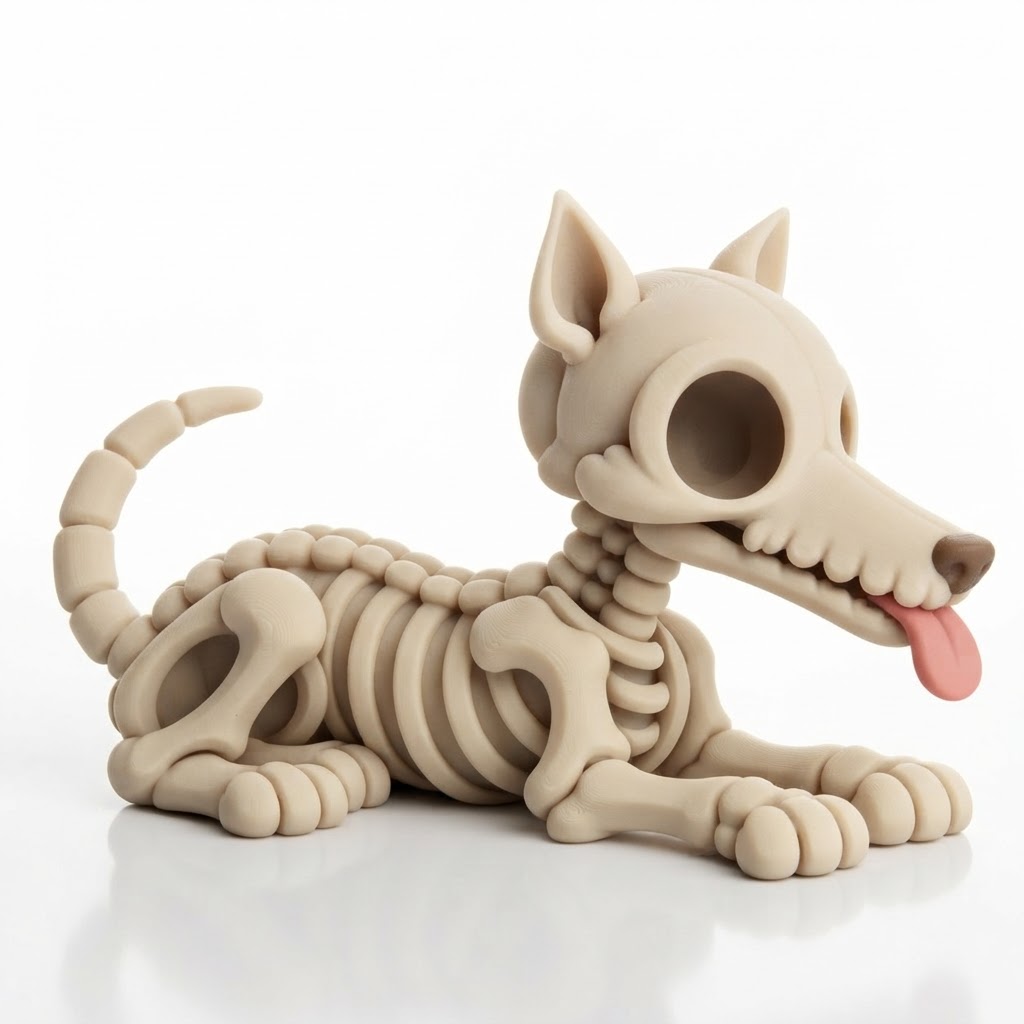 Cartoon Dog Skeleton Figurine free 3D printable STL