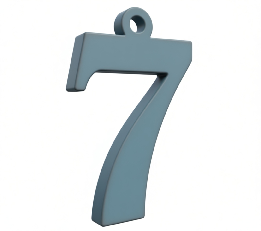 Number 7 Pendant free 3D printable STL