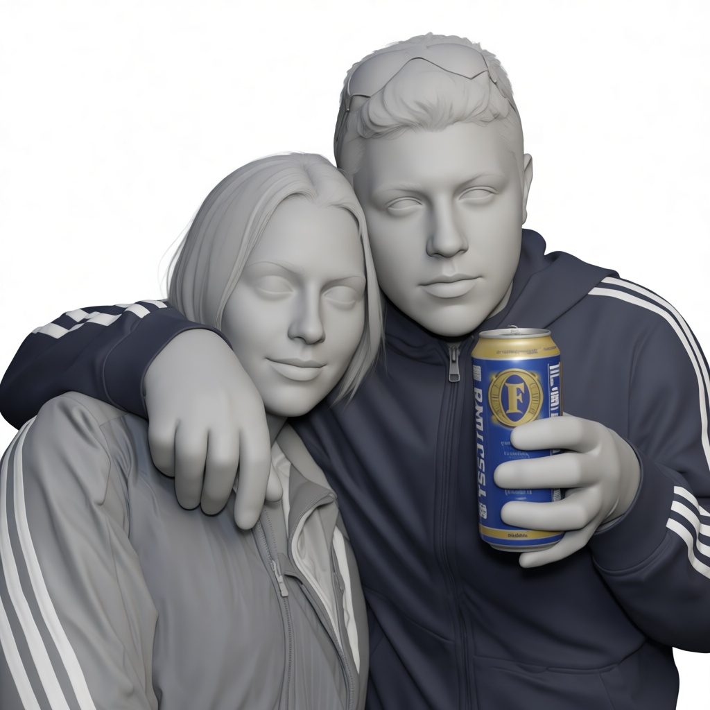 Couple Casual Posed Figurine free 3D printable STL