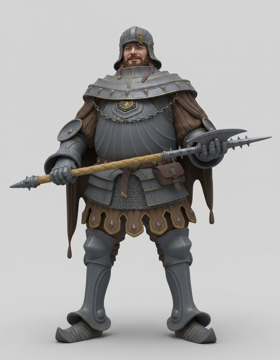 Medieval Guard Figure free 3D printable STL