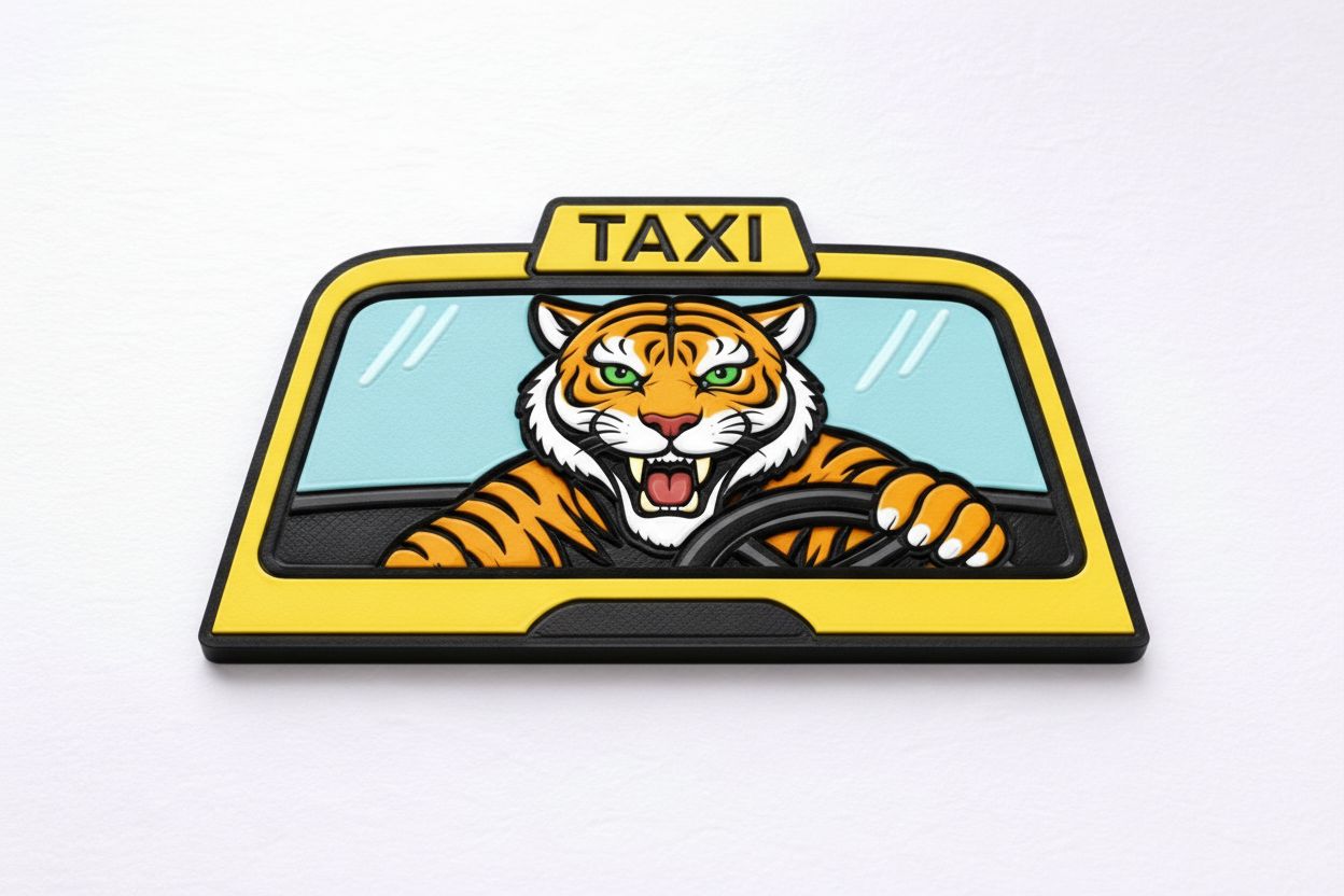 Tiger Taxi Sign free 3D printable STL