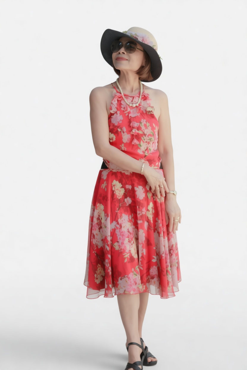 Woman in Floral Dress Figurine free 3D printable STL