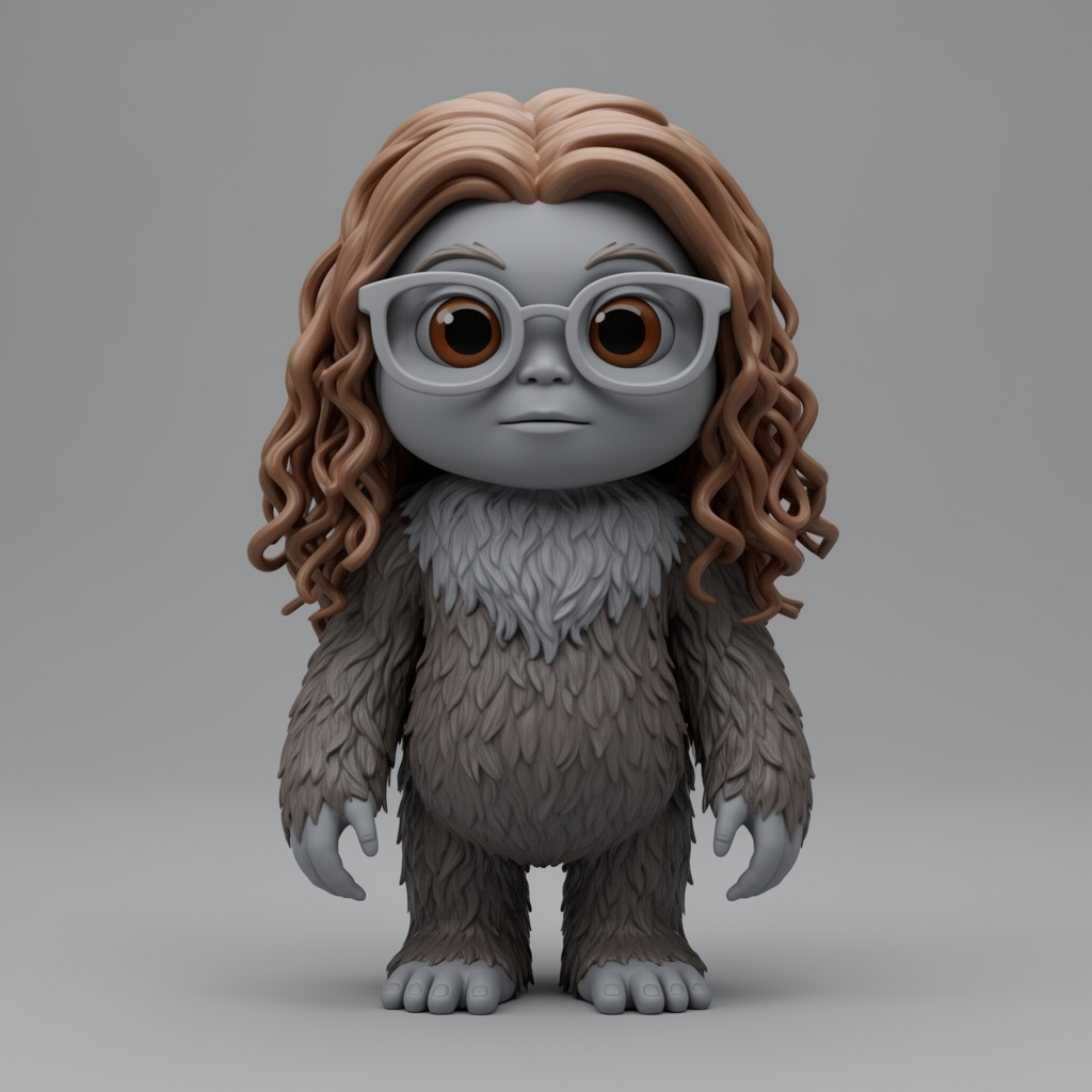 Cute Sasquatch Girl Figurine free 3D printable STL