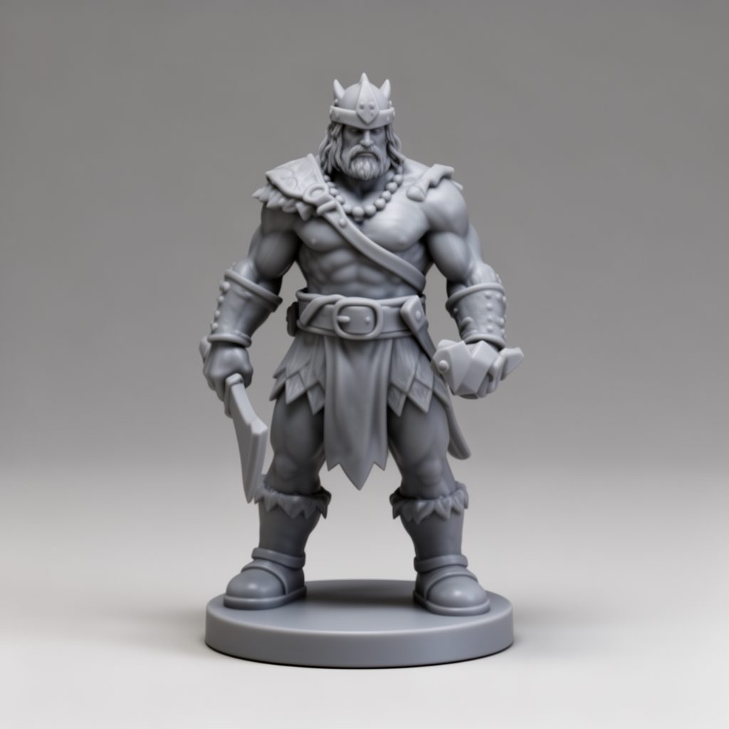 Barbarian Warrior Miniature free 3D printable STL