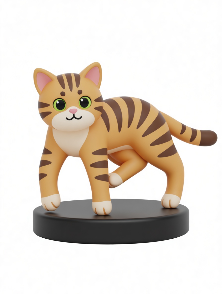 Tabby Cat Figurine free 3D printable STL