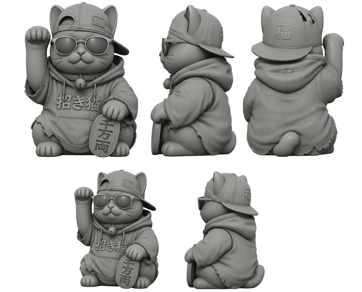 Street Style Maneki Neko Figurine free 3D printable STL
