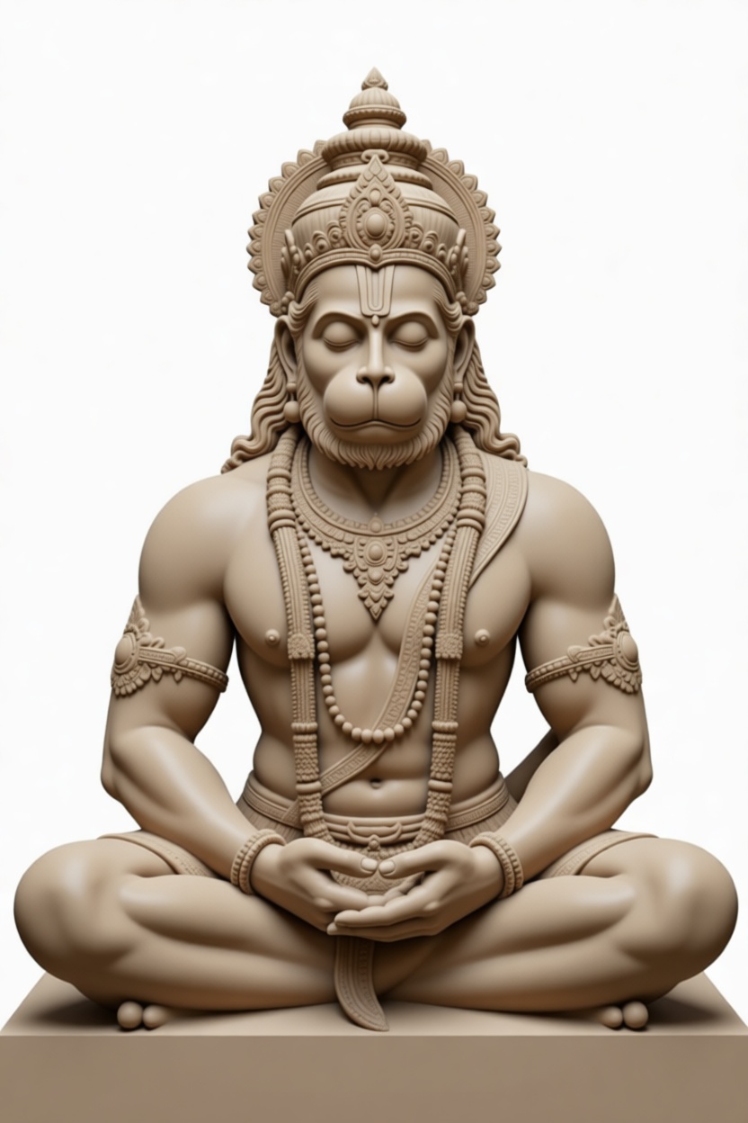 Hanuman Meditating Statue free 3D printable STL
