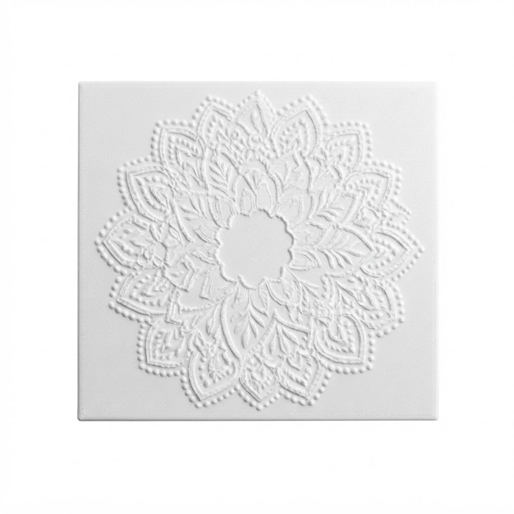 Floral Mandala Relief free 3D printable STL