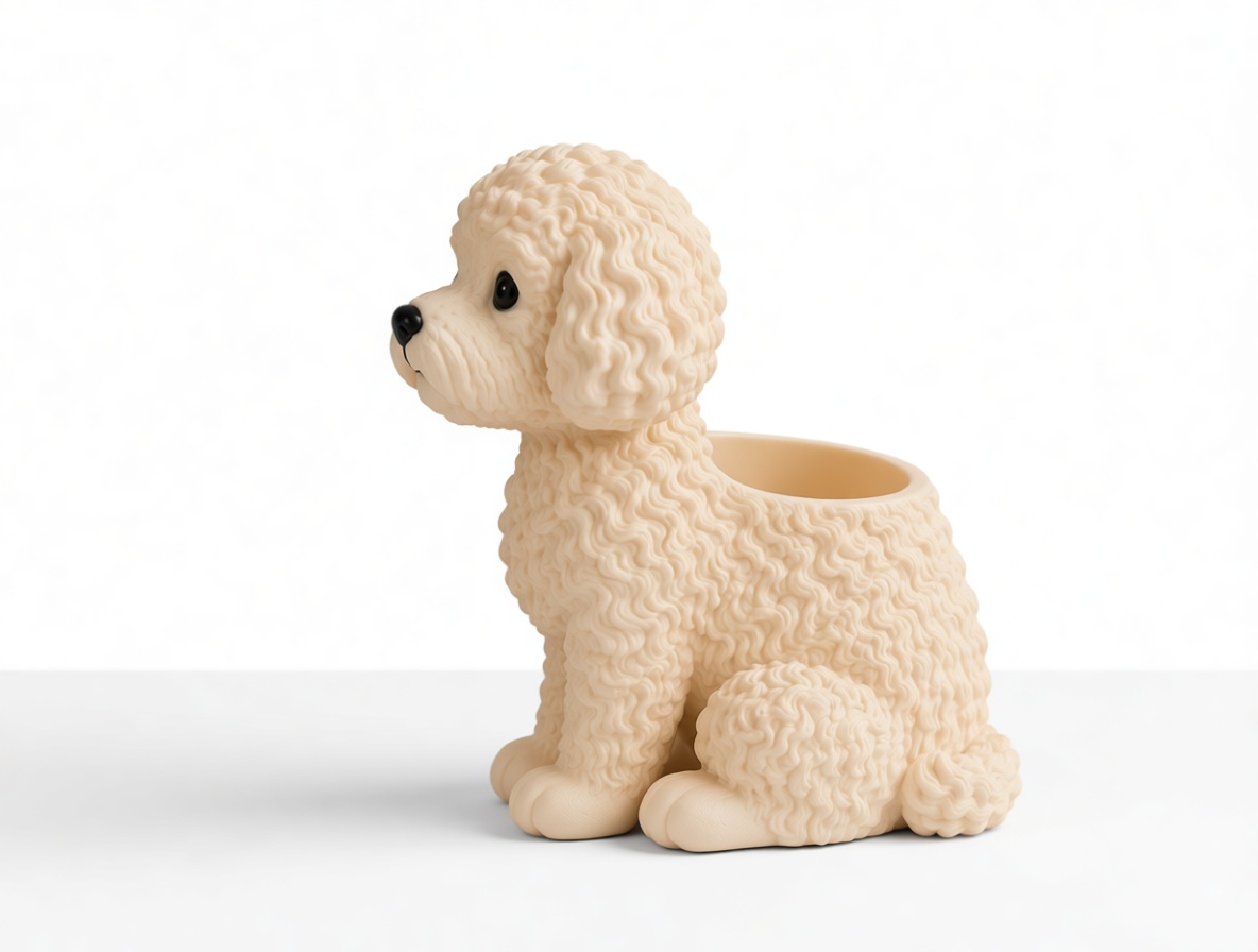 Poodle Planter Figurine free 3D printable STL