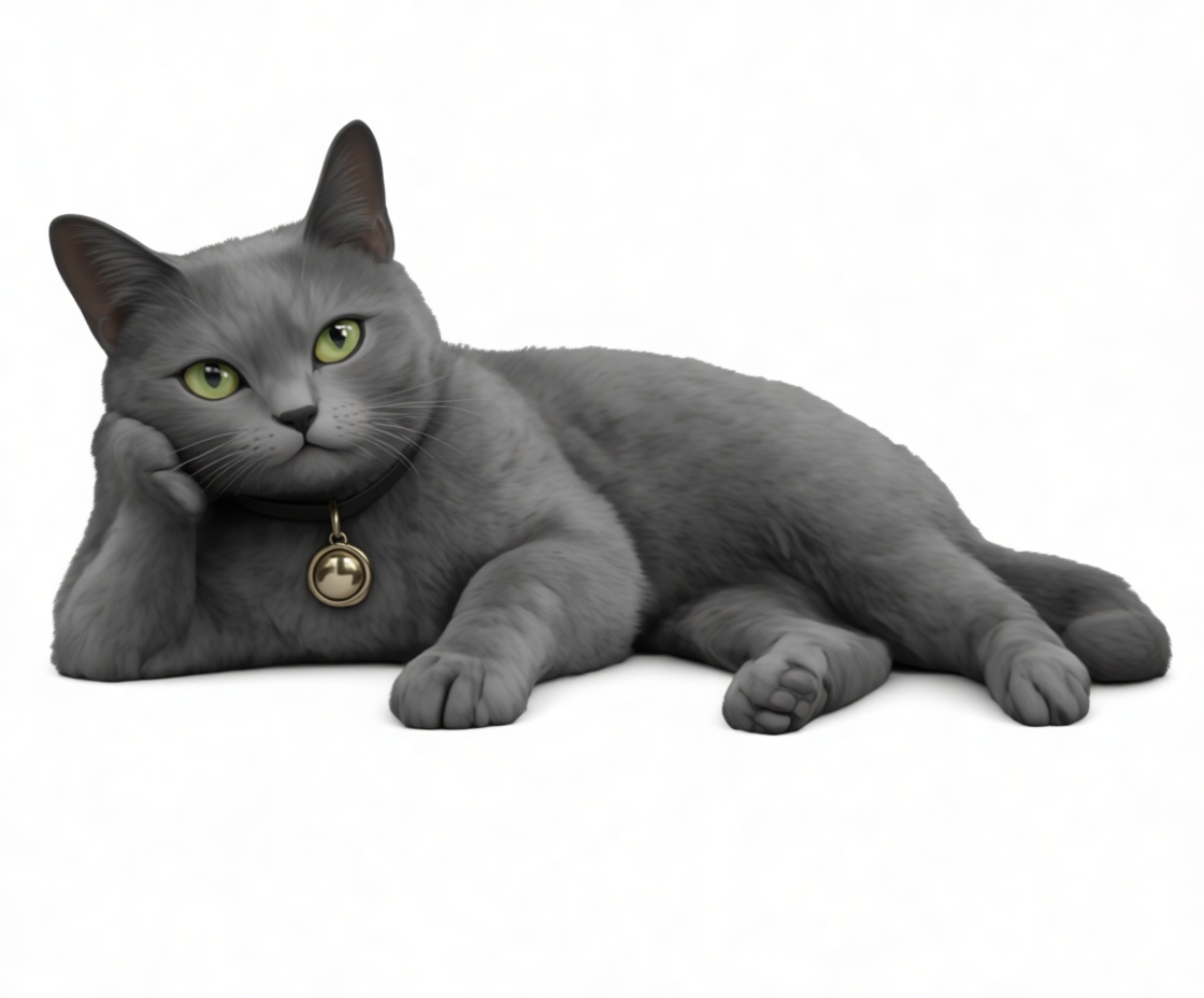 Russian Blue Cat Figurine free 3D printable STL