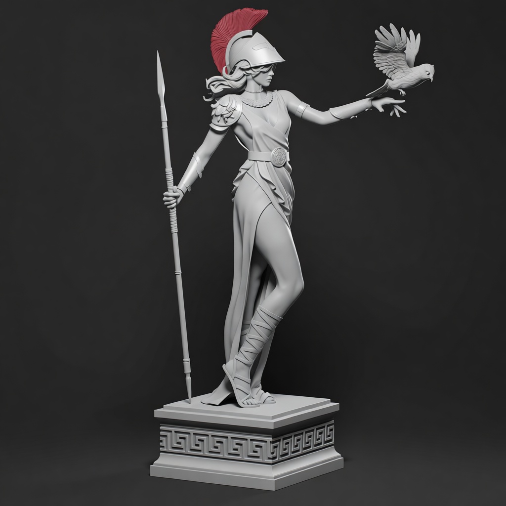 Athena Statue Figurine free 3D printable STL