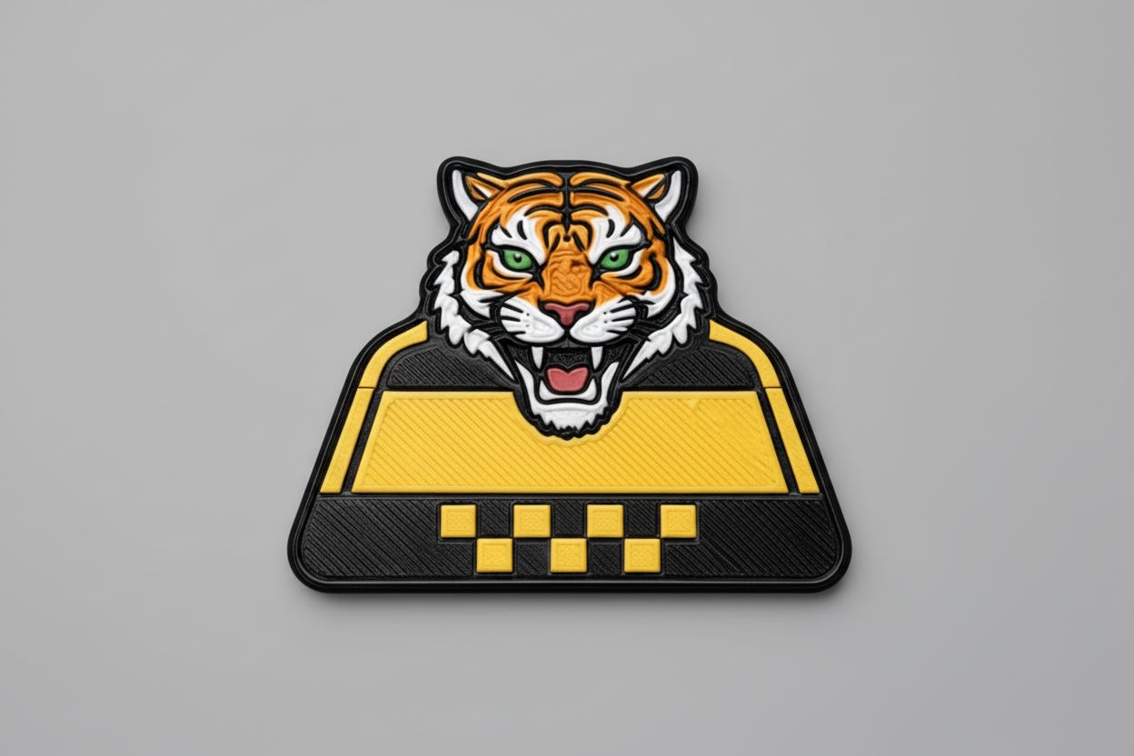 Tiger Head Badge free 3D printable STL