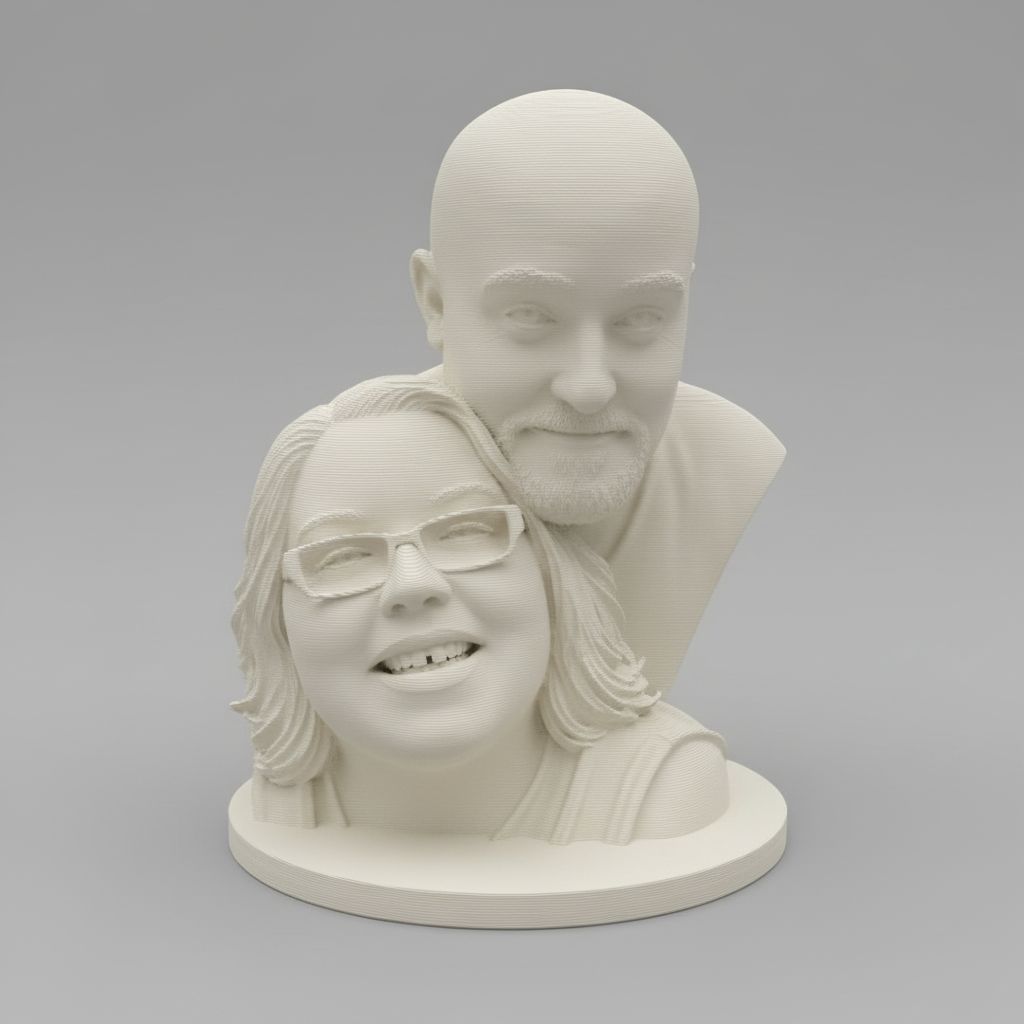 Couple Bust Sculpture free 3D printable STL