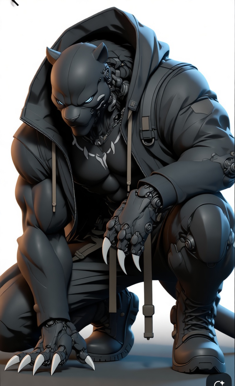 Cyber Panther Figurine free 3D printable STL