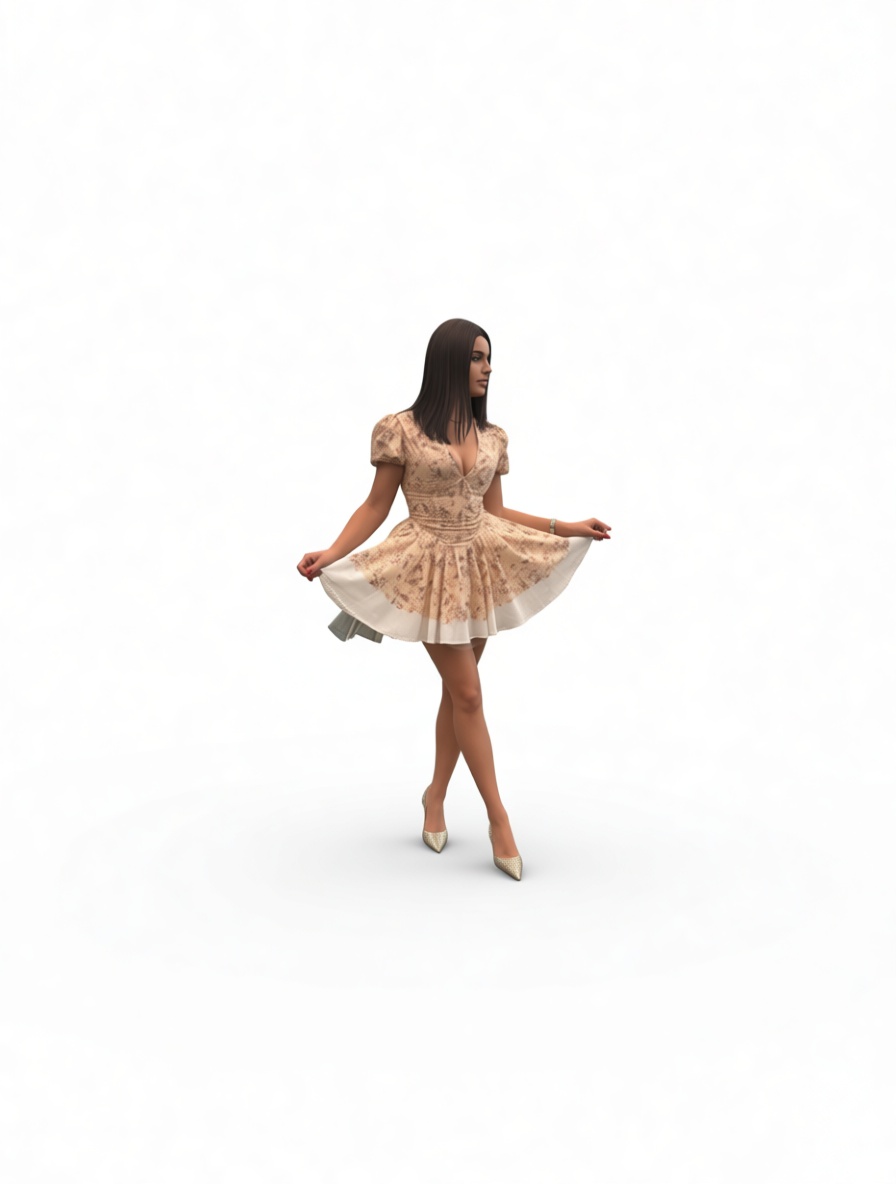 Woman in Floral Dress Figurine free 3D printable STL