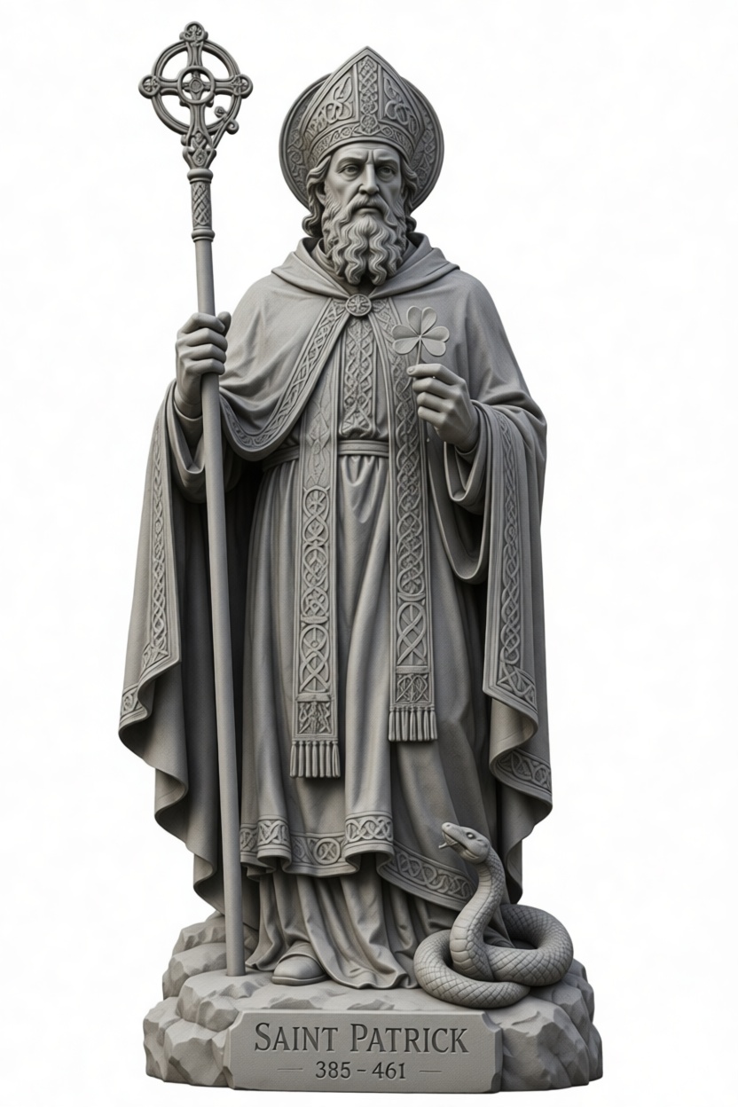 Saint Patrick Statue free 3D printable STL