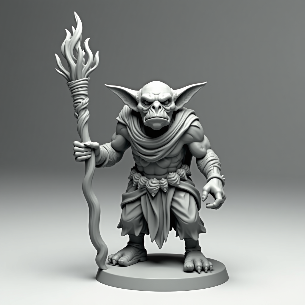 Goblin Shaman Miniature free 3D printable STL