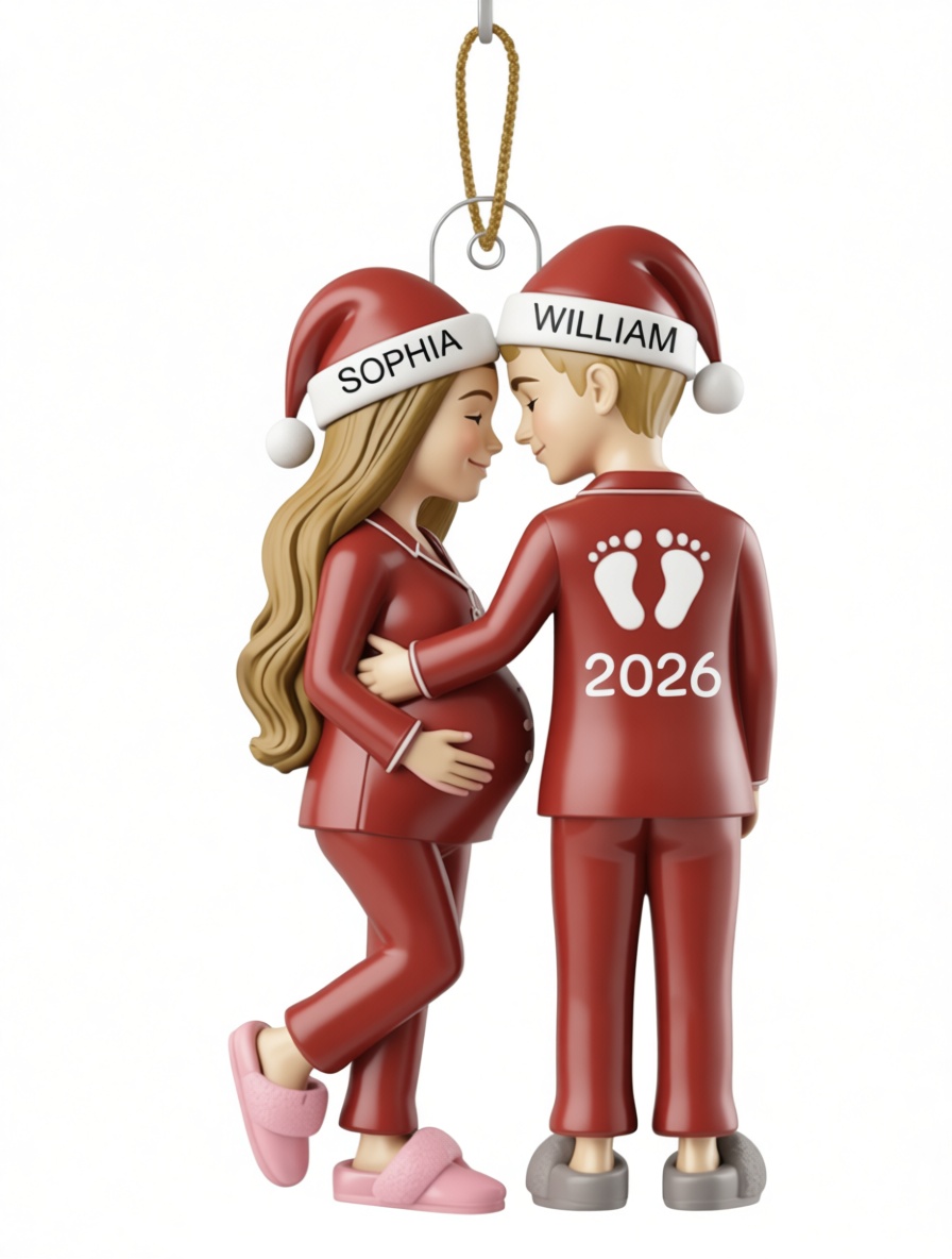 Pregnant Couple Ornament free 3D printable STL